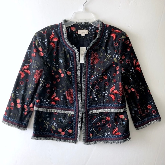 Loft Primavera fringe embroidered open jacket - Picture 2 of 6